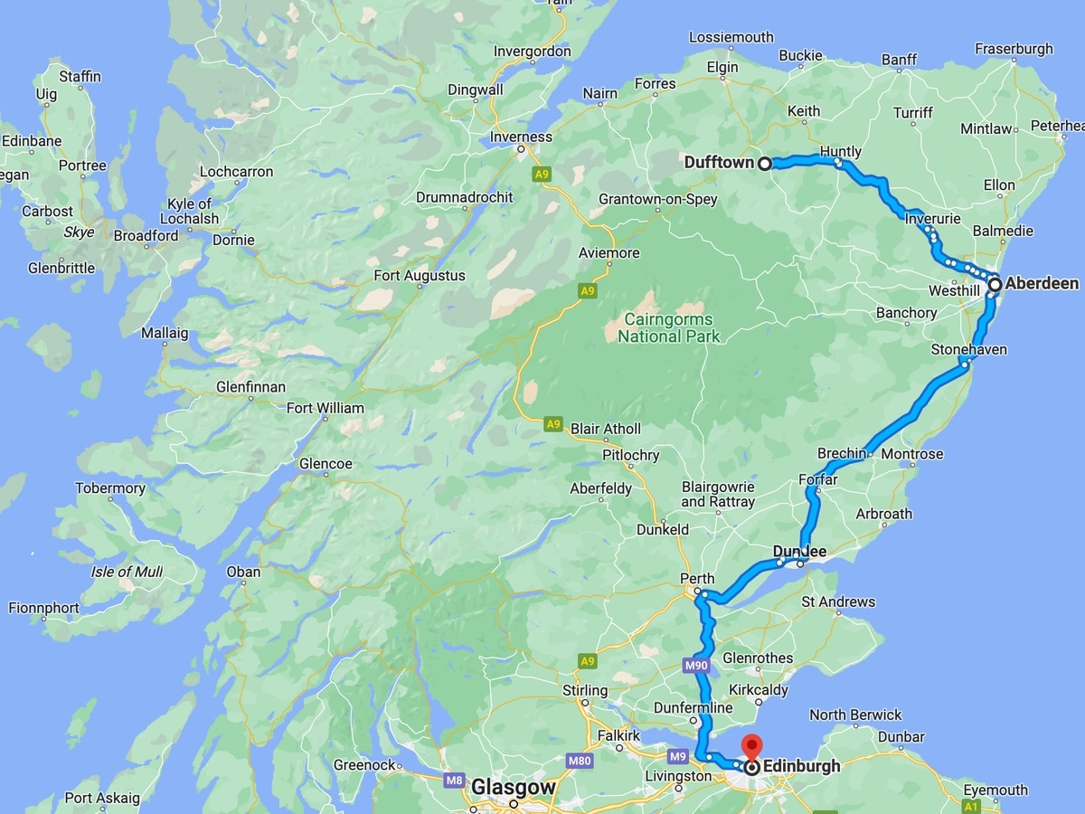 Scotland trip map