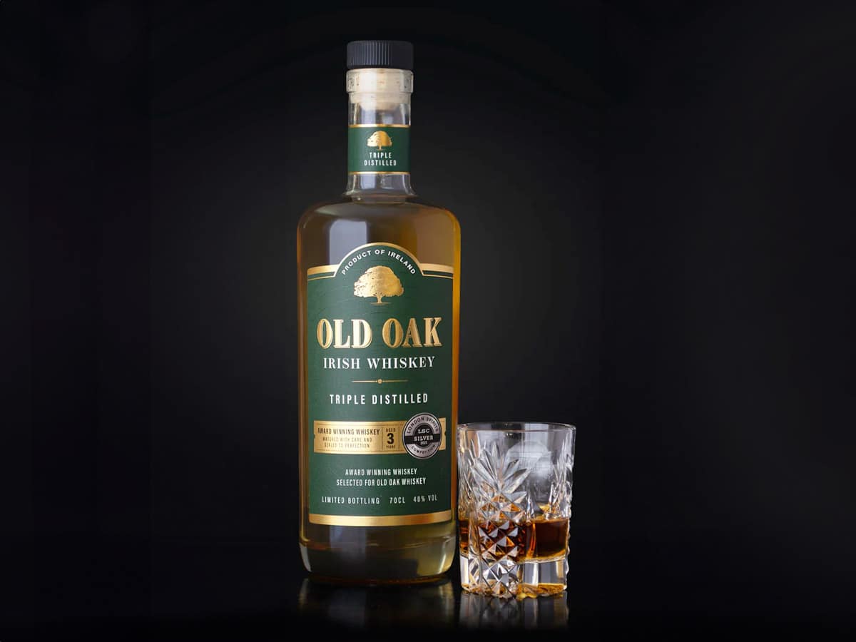 Old Oak 3-year-old aged Irish Whiskey | Image: Old Oak