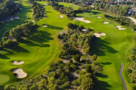 Overhead shot of golf course