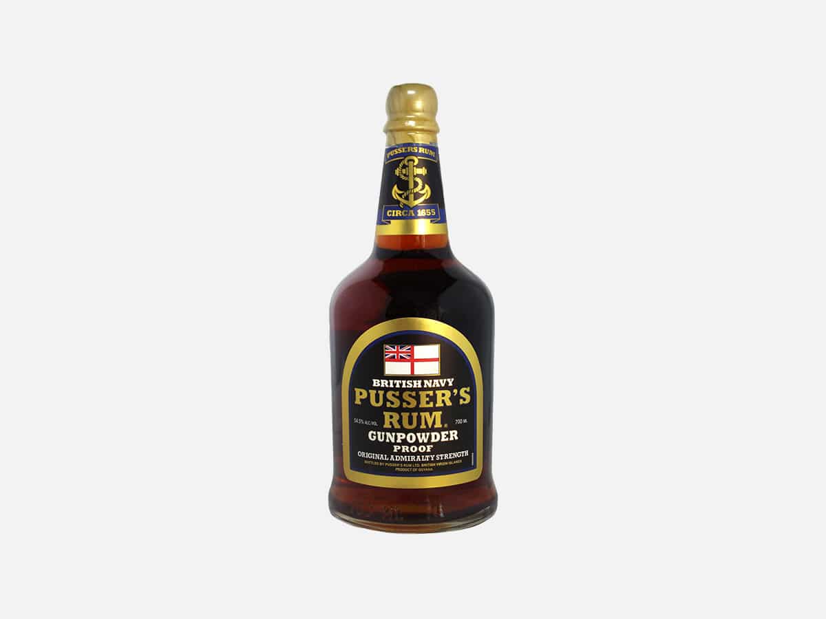 Product image of Pusser’s Rum Gunpowder Proof with a plain white background