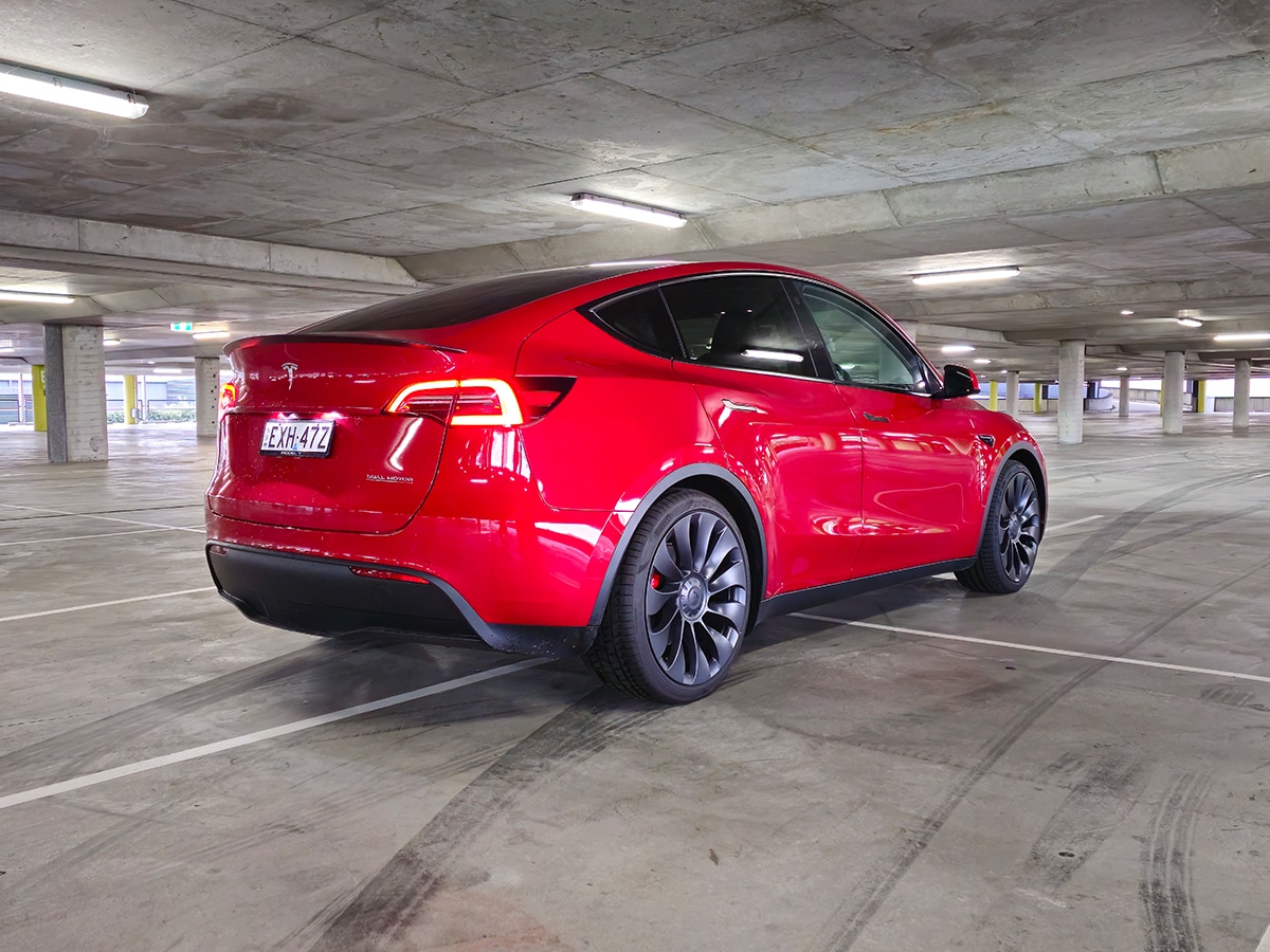 2023 tesla model y performance back three quarter