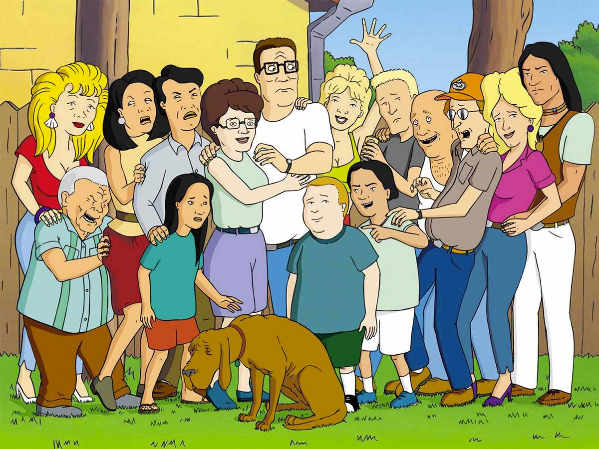 Group photo of King of the Hill characters