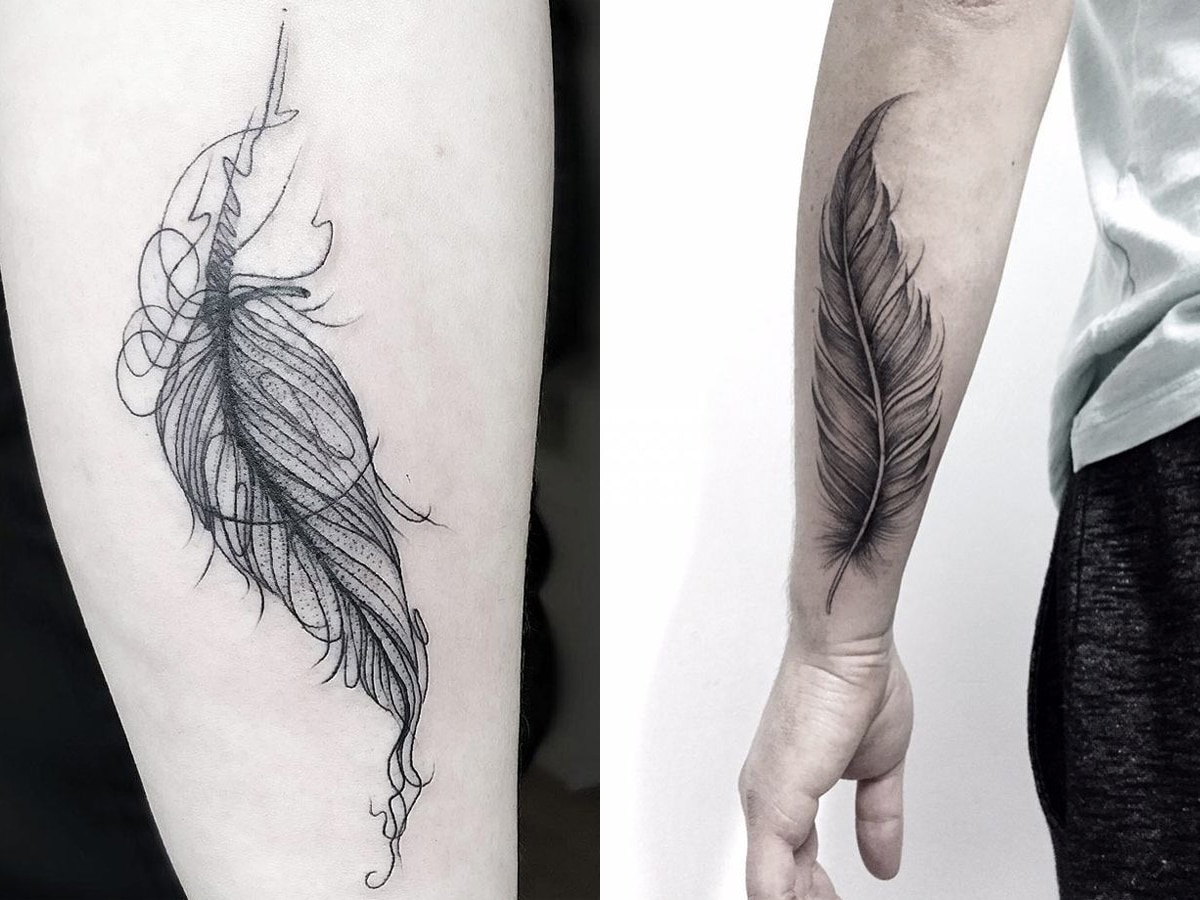 Infinity Feather Tattoo - Etsy