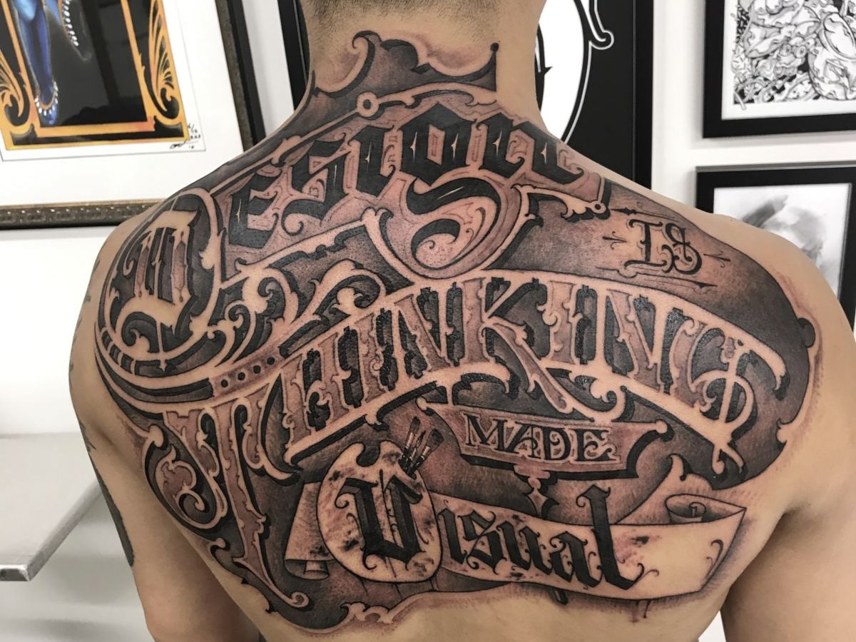 Script tattoo - fresh and 13 years old : r/agedtattoos