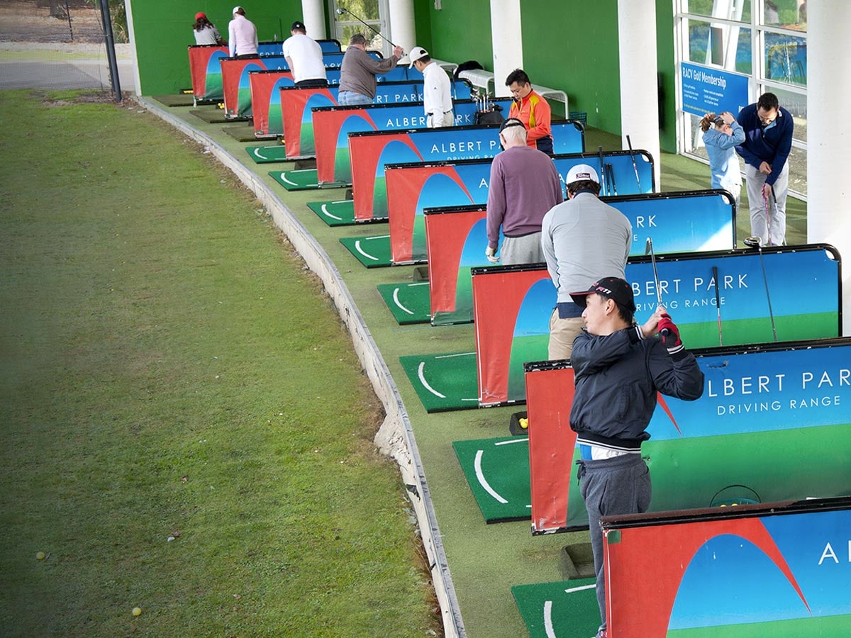 Golfers playing at Melbourne Golf Park