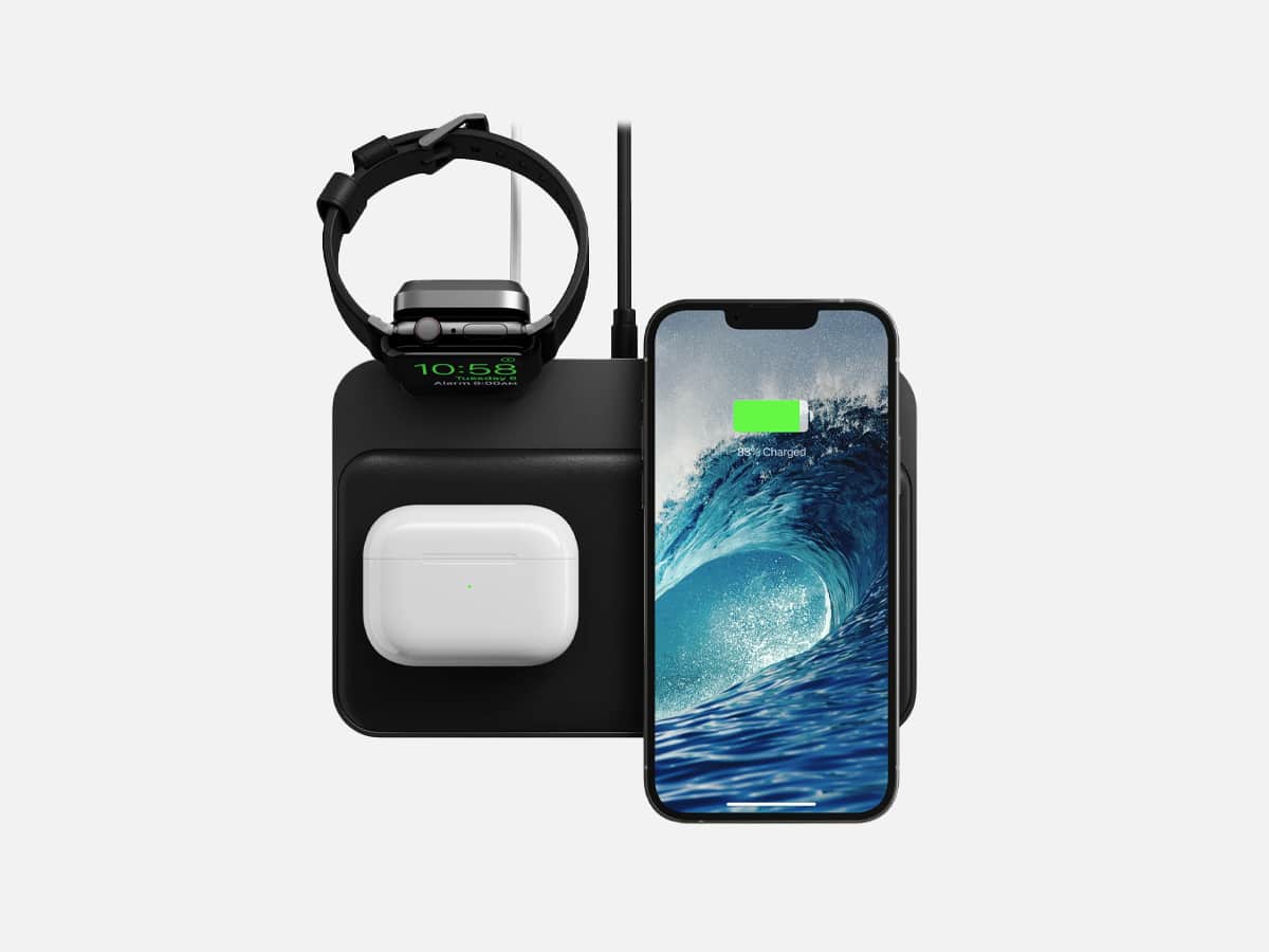 Product image of NOMAD Base Station wireless charger with plain white background