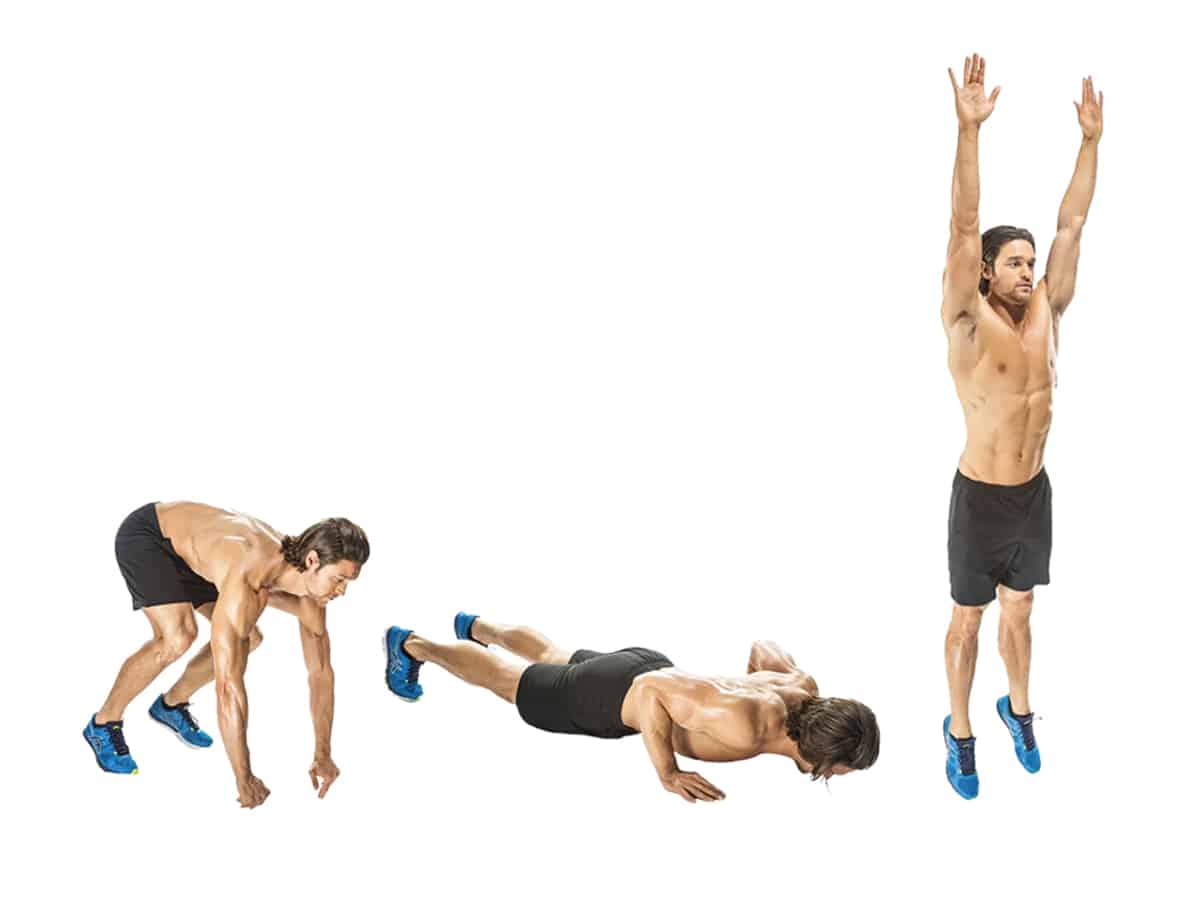 Man doing burpees