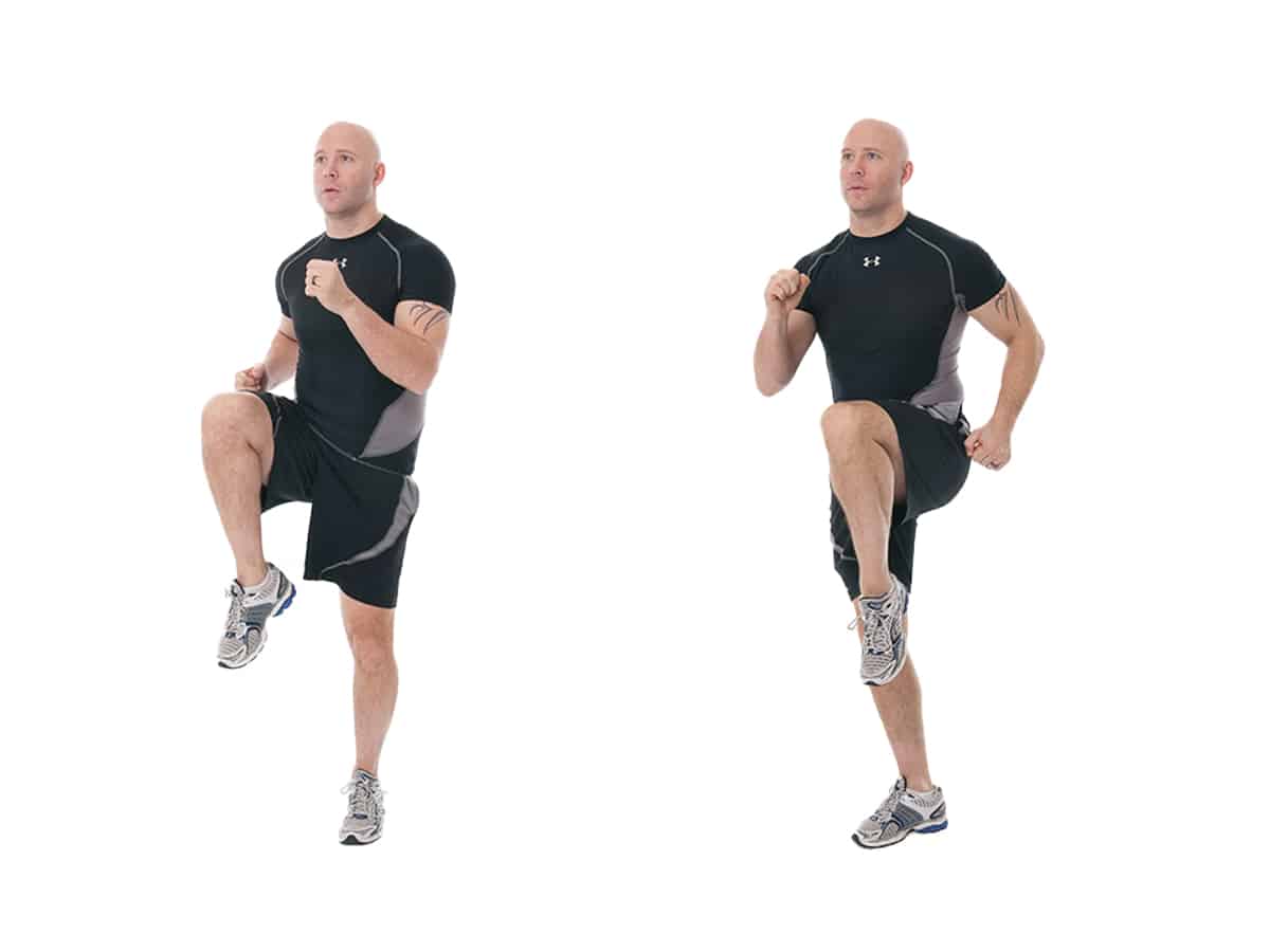 Man doing warm up exercise