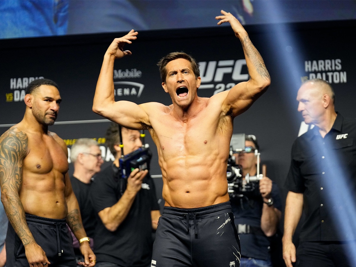 Jake Gyllenhaal appeared at the UFC 285 weigh-in