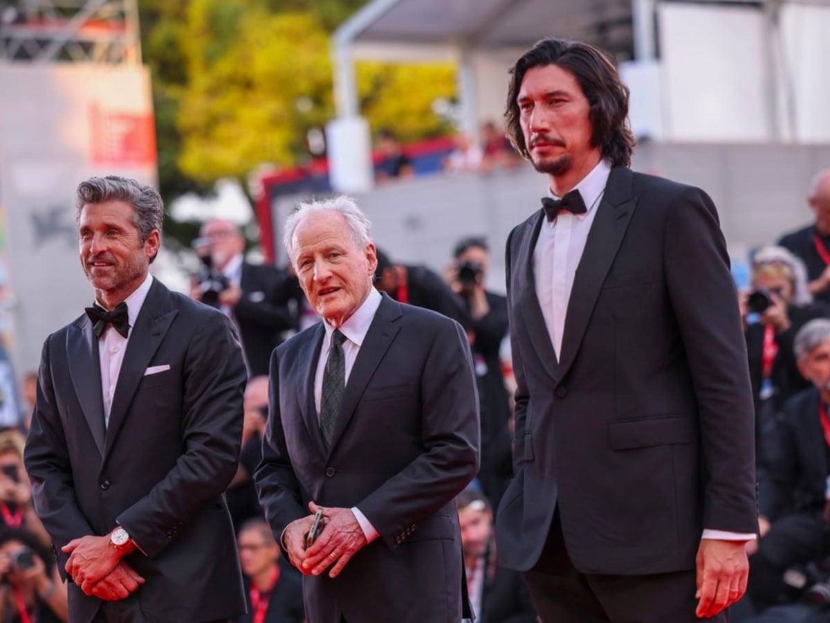 Adam Driver, Michael Mann and Patrick Dempsey attending Ferrari's premiere at the 80th Venice International Film Festival 