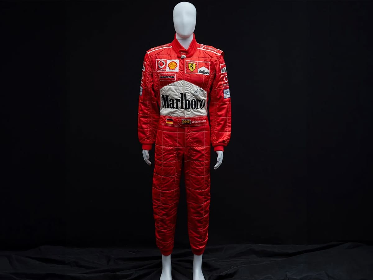 2003 michael schumacher scuderia ferrari omp formula one signed racing suit