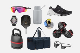 Multiple product images of fitness gifts