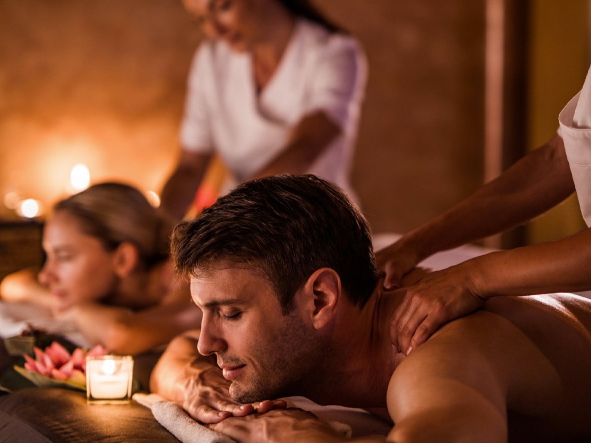 Couple enjoying a massage