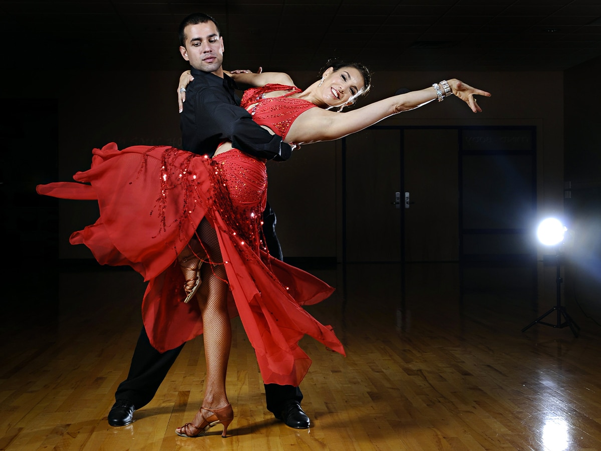 Couple ballroom dancing