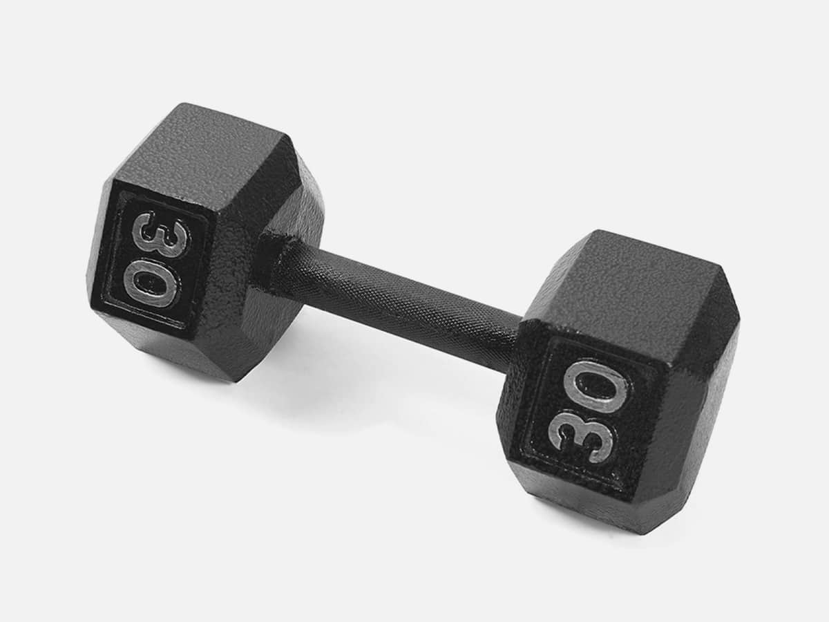 Product image of CAP Barbell Cast Iron Hex Dumbbell with plain white background