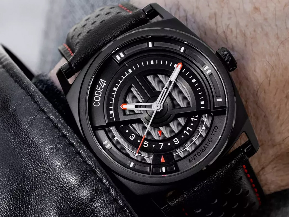 Close up of CODE41 Anomaly Evolution watch on a man's wrist