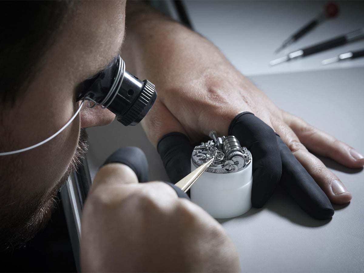 Hublot watchmaker completing a watch service | Image: Hublot