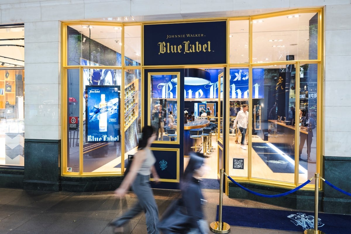 Outisde Entering Johnnie Walker Blue Room Whisky Bar in Pitt St Mall