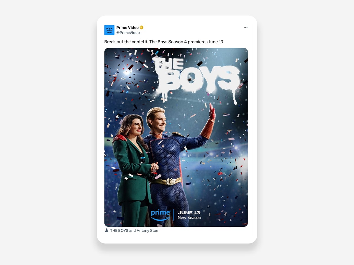 Prime Video's official 'The Boys' season four release date announcement | Image: X (formerly Twitter)