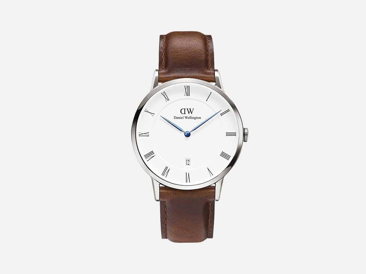 Product image of Dapper St Mawes 34 Silver White watch with plain white background
