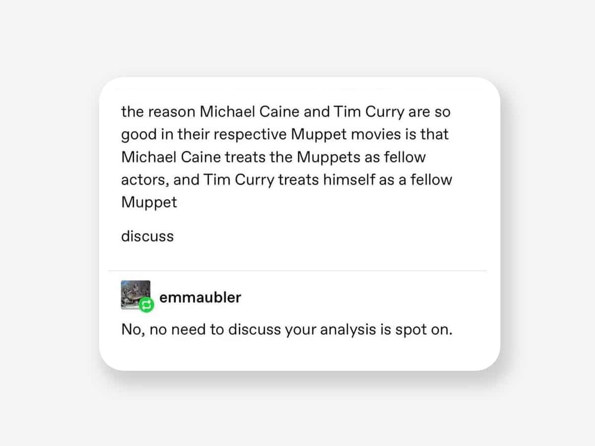 Image about Michael Caine and Tim Curry in Muppets films | Image: Sephiramy/Tumblr