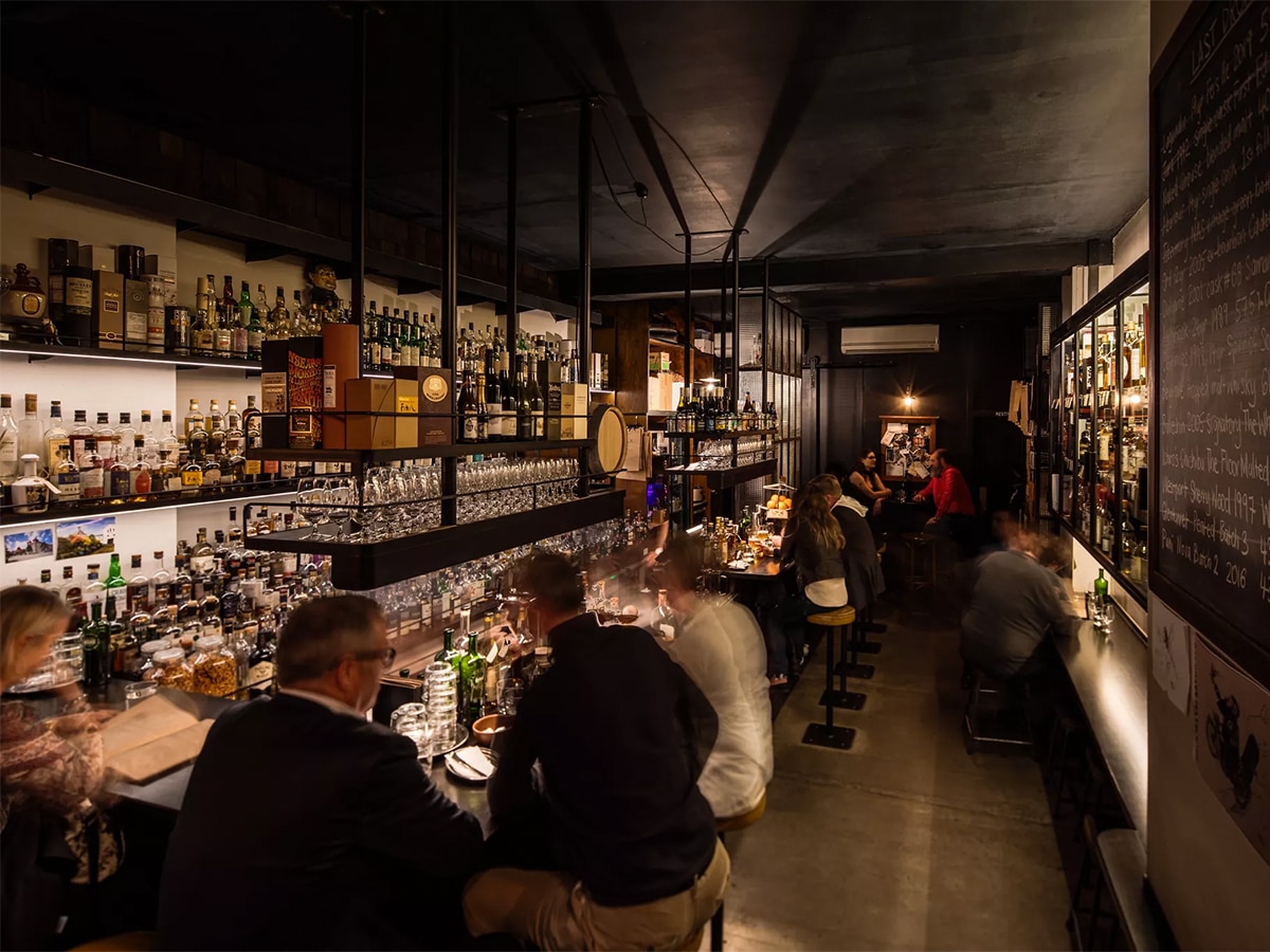 Interior of Whisky and Alement bar area with customers