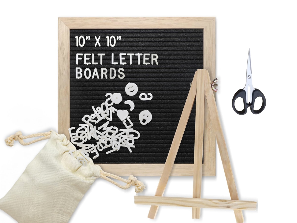 Black Felt 10 x 10 Letter Board Set