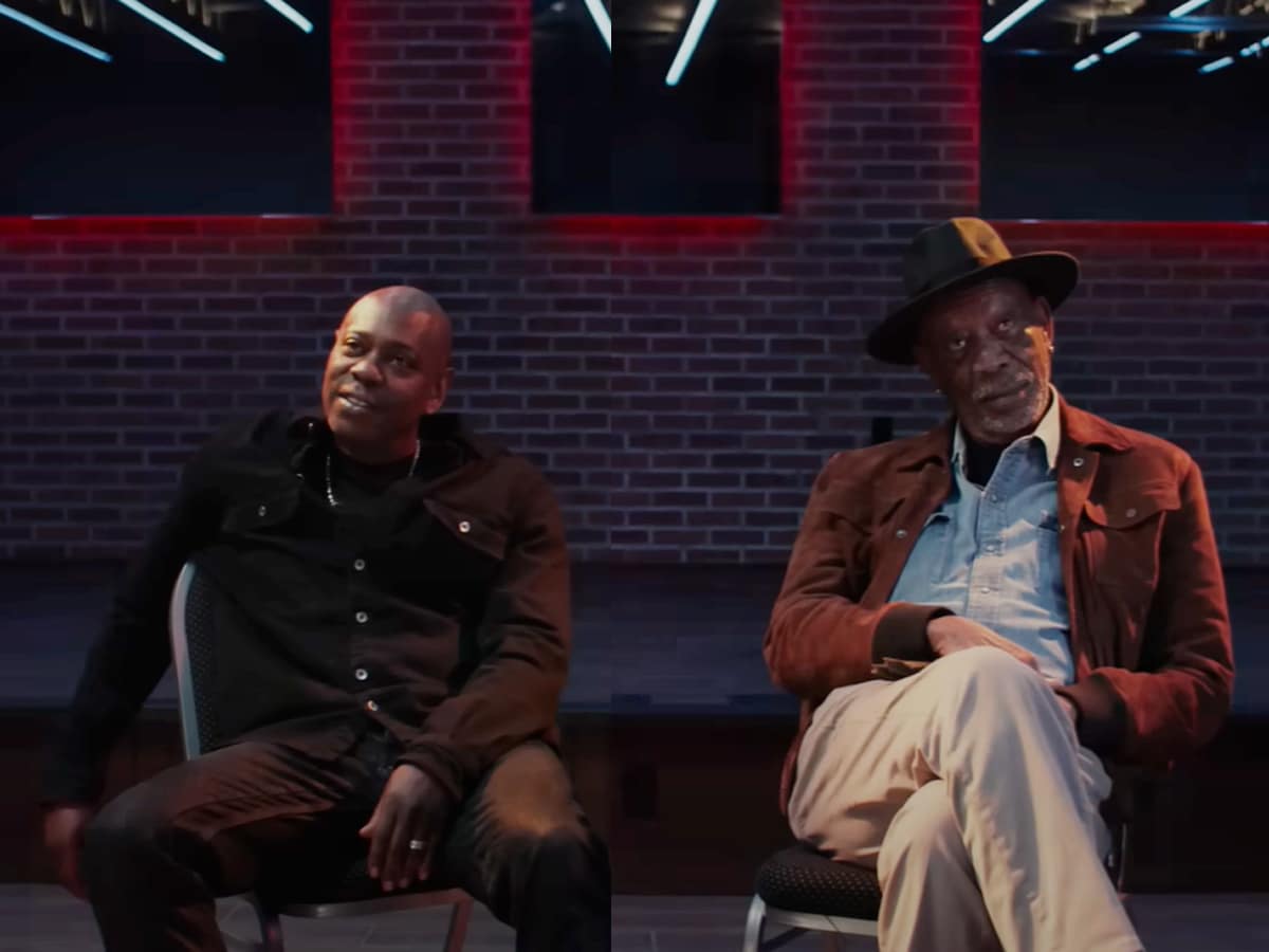Dave Chappelle and Morgan Freeman in 'The Dreamer' (2023) | Image: Netflix