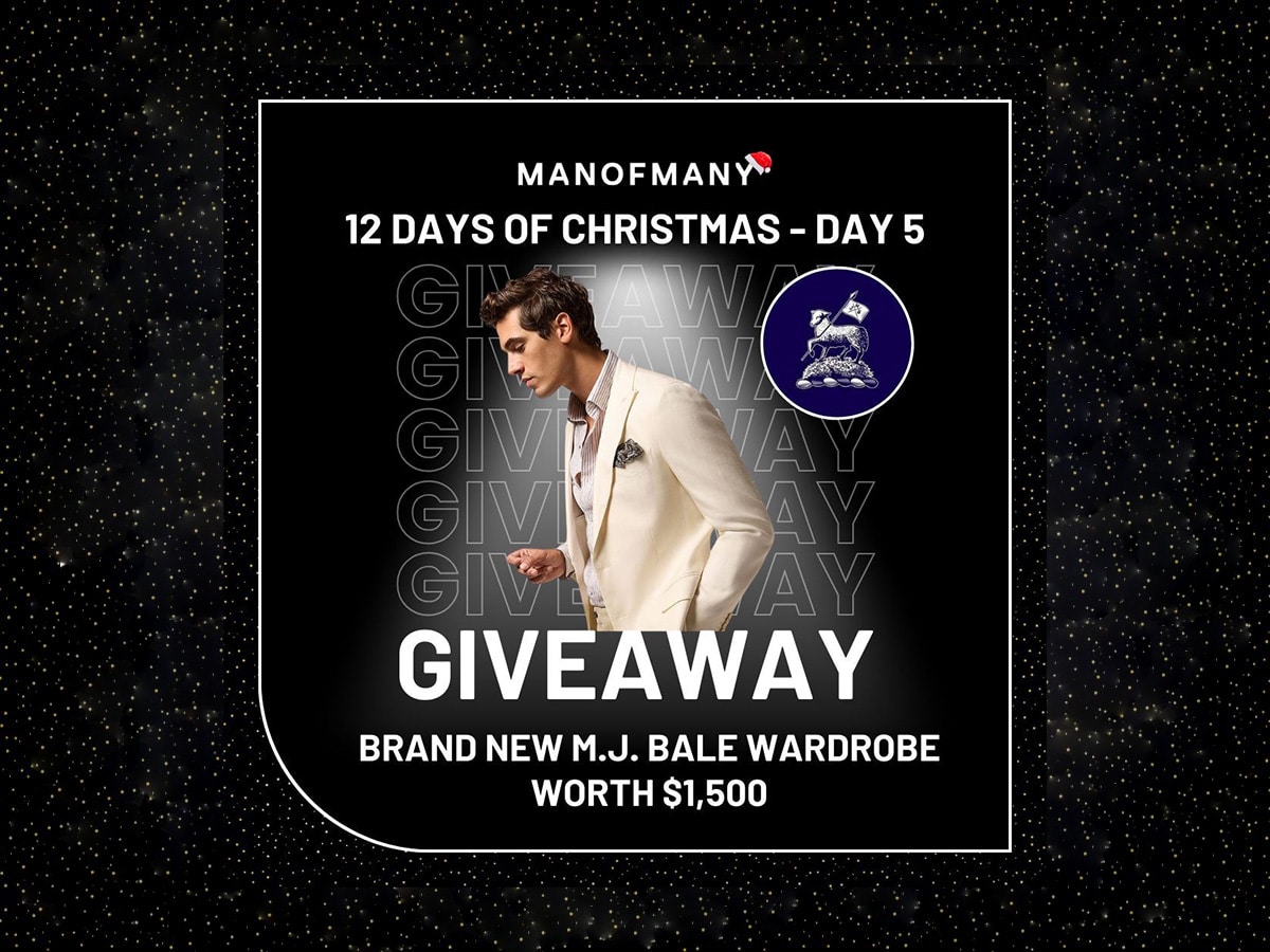 Man of Many 12 days of Christmas giveaways Day 5: Complete M.J. Bale wardrobe | Image: Man of Many