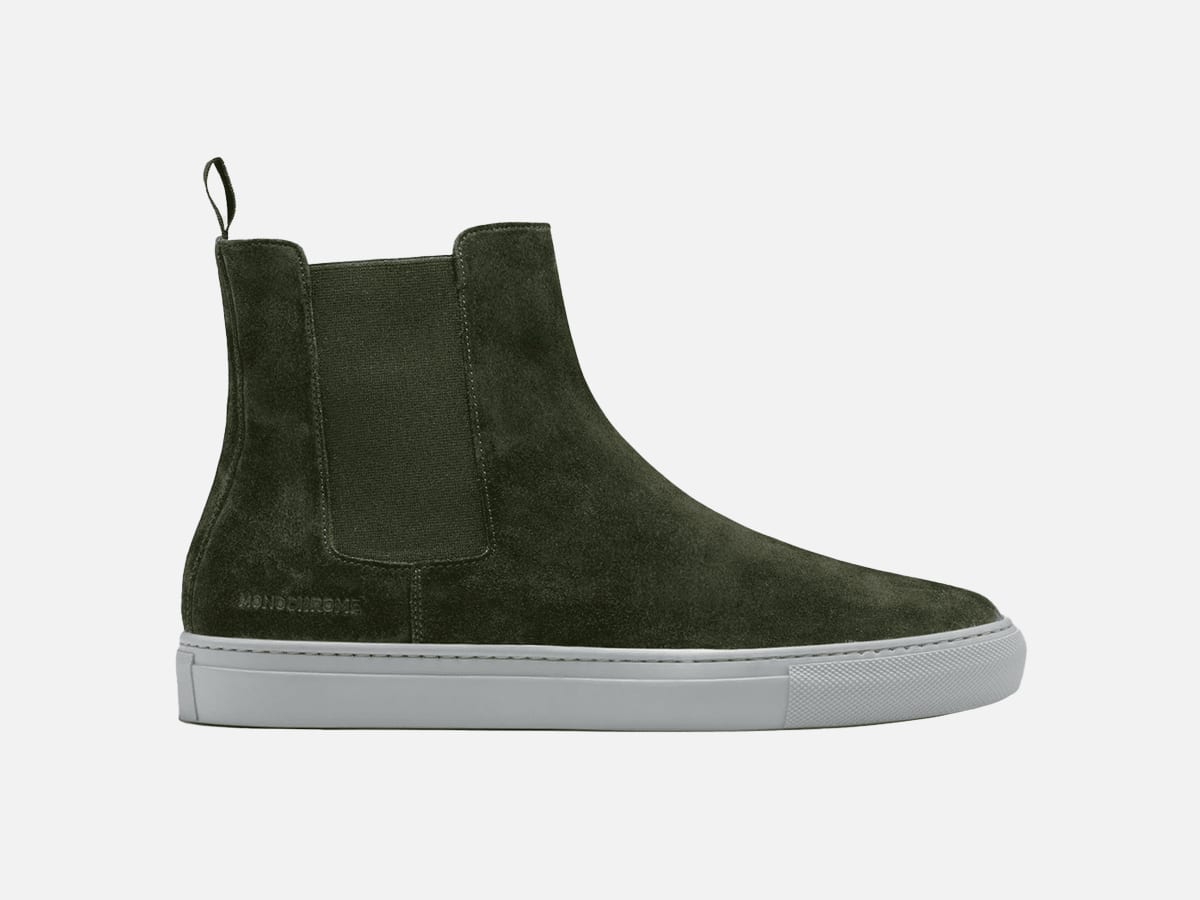 Product image of MONOCHROME` Chelsea Sneaker in Olive Suede