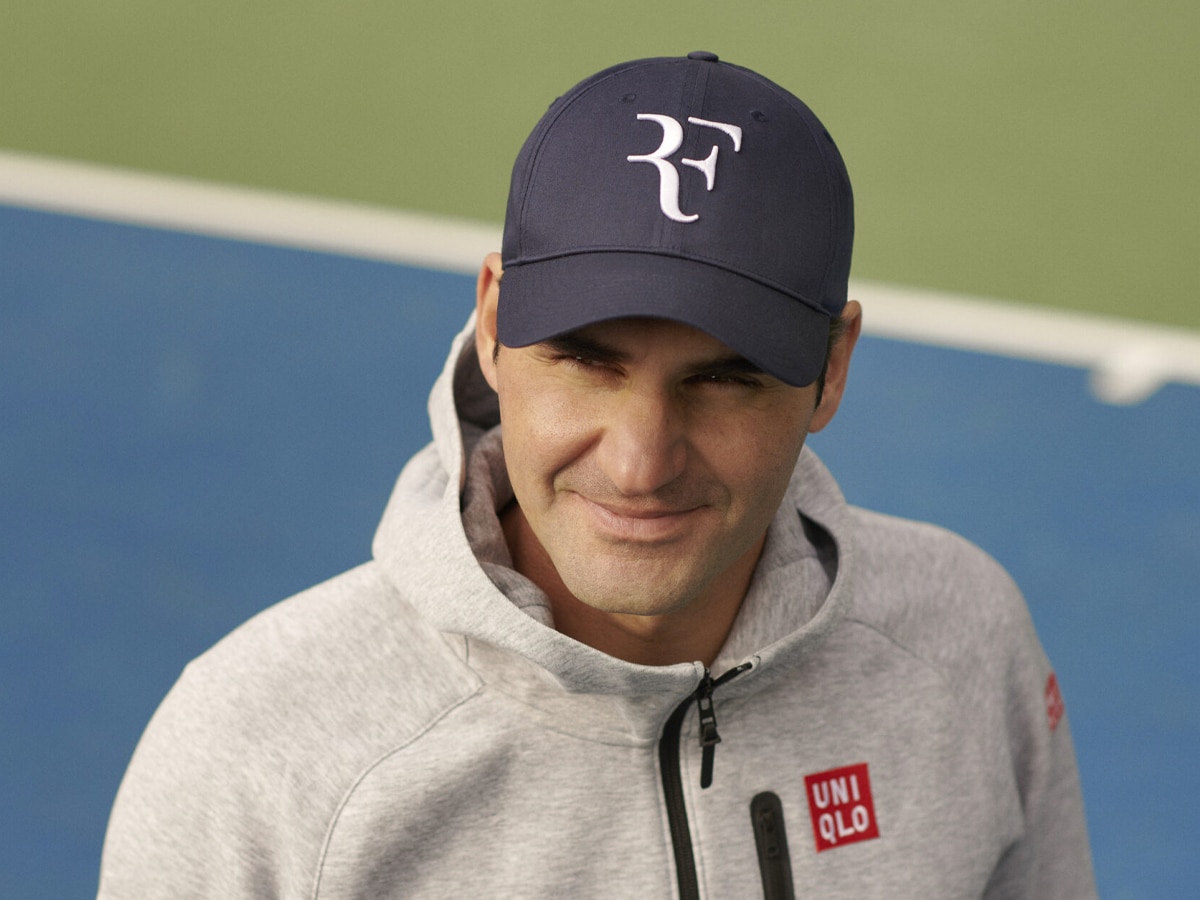 Roger Federer wearing RF Cap Uniqlo