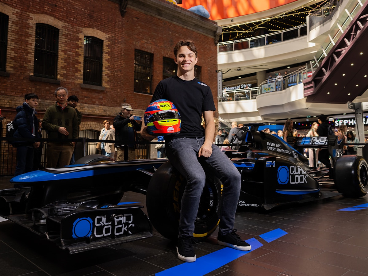 F1 driver Oscar Piastri for the new 'Keep Your Hands Off It' campaign with Quad Lock | Image: Quad Lock