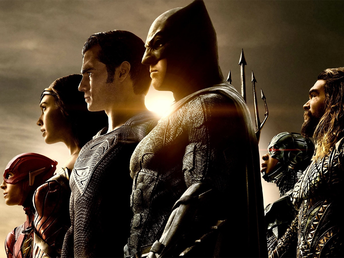 Ben Affleck, Henry Cavill, Gal Gadot, Jason Momoa, Ray Fisher and Ezra Miller in ‘Zack Snyder’s Justice League’