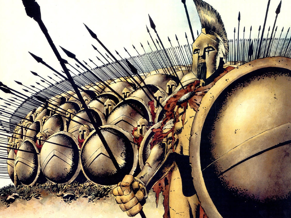 Leonidas of Sparta commanding 300 fighters