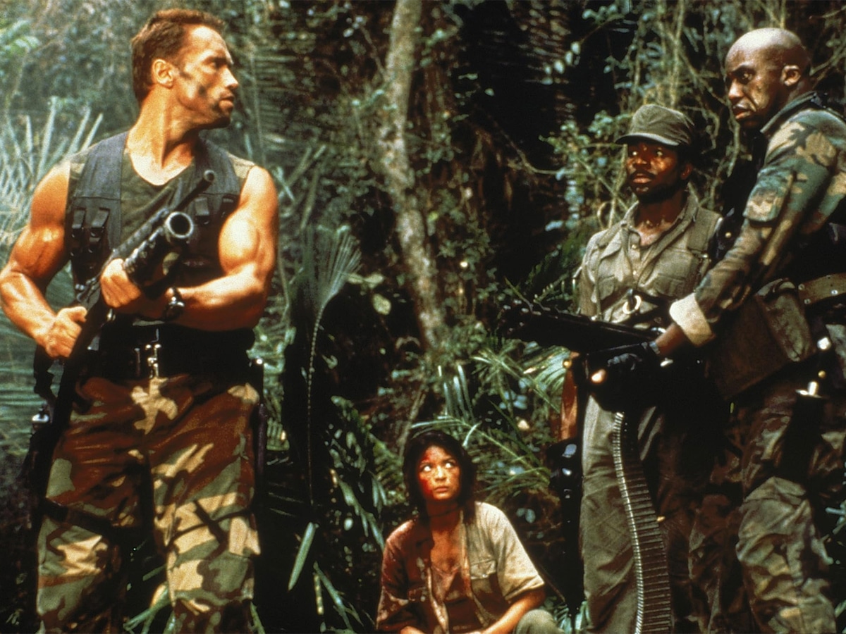 Arnold Schwarzenegger, Carl Weathers, Elpidia Carrillo, and Bill Duke in ‘Predator’