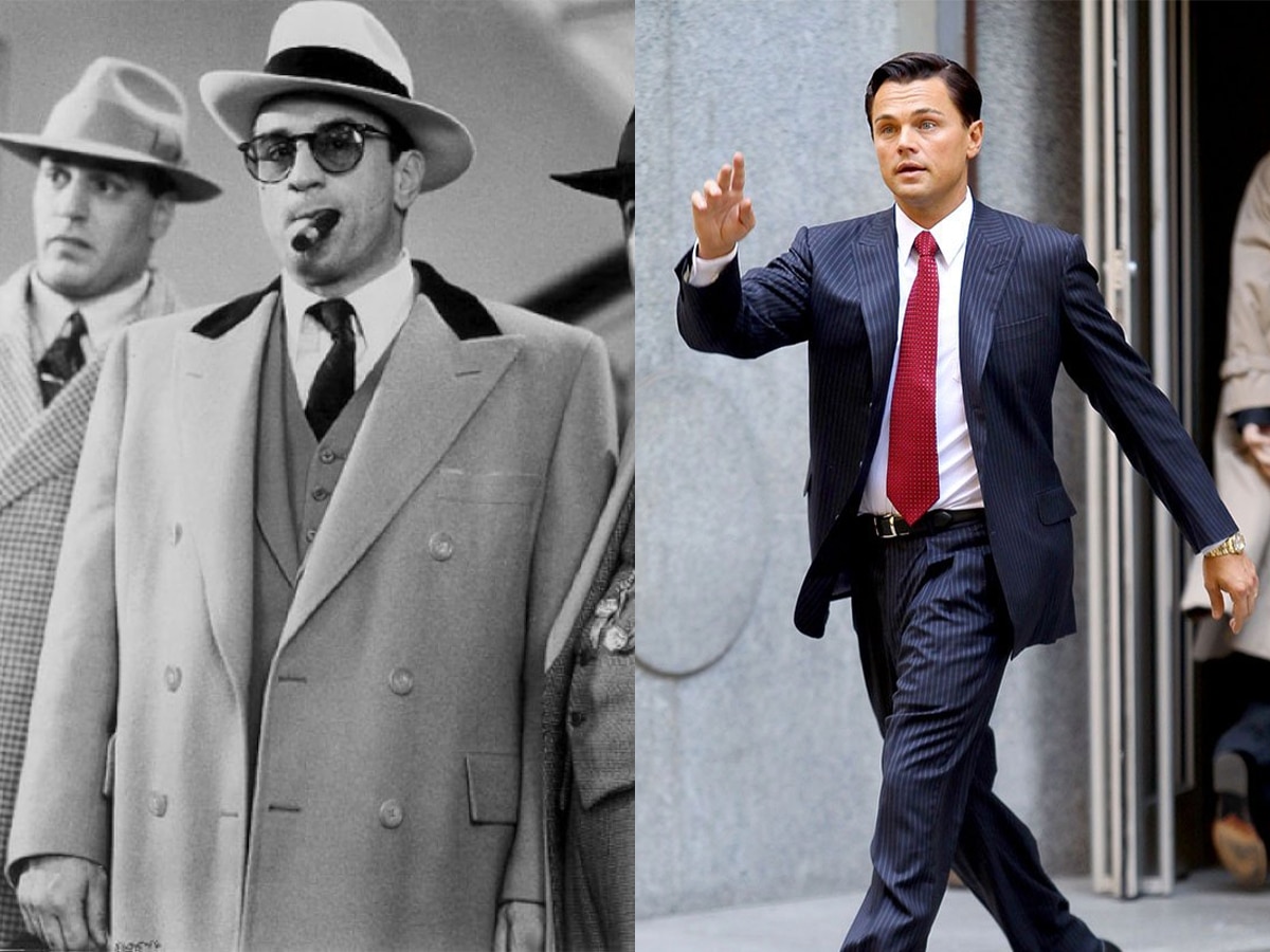 Collage of two images of men wearing power suits