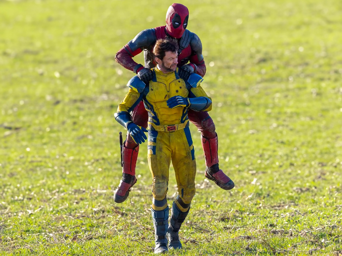 Deadpool was pictured jumping on wolverine's back bav media splashnews