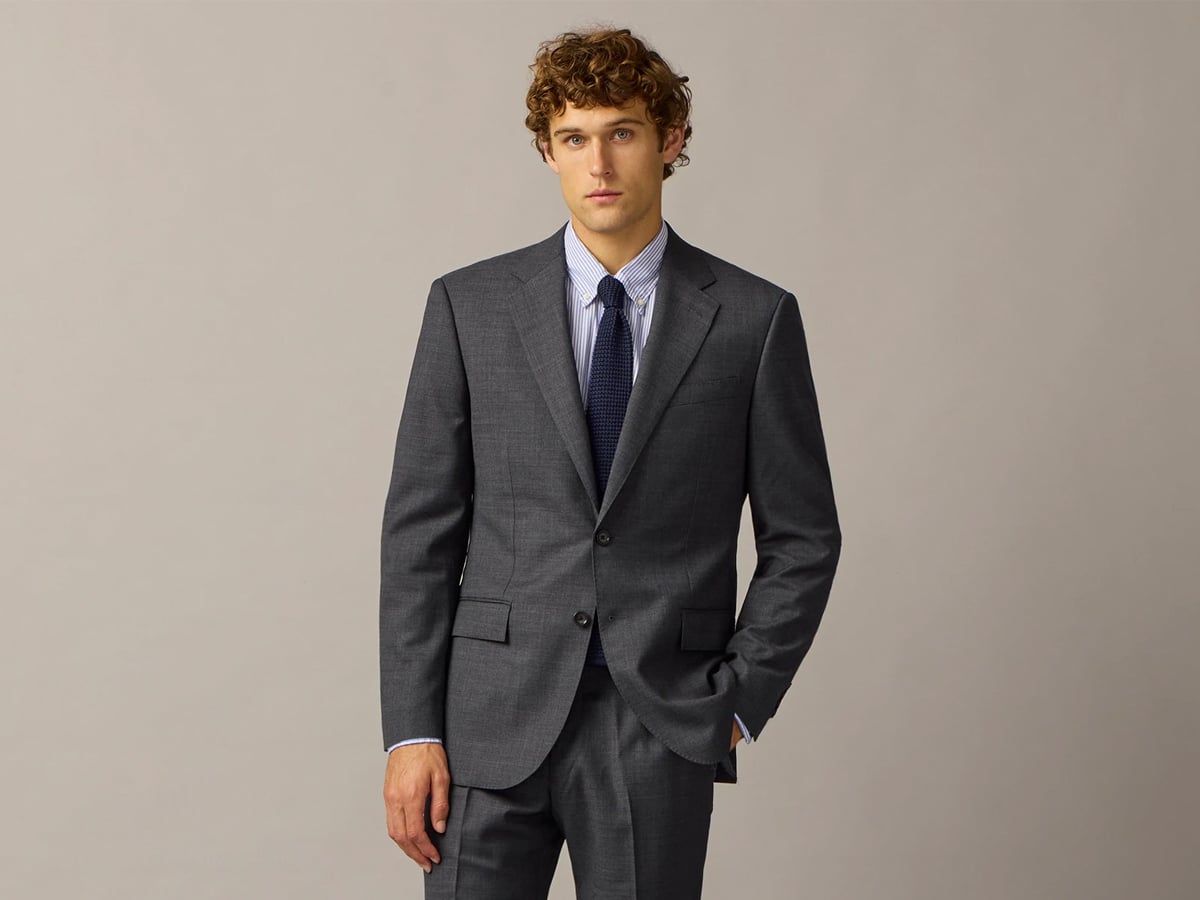 Tropical Chine Ash Grey Suit - Oliver Wicks
