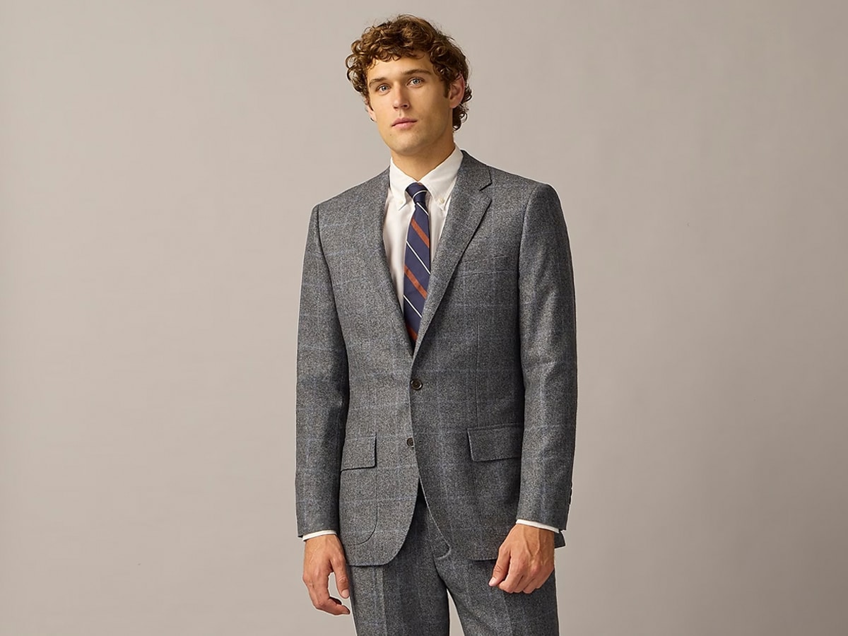 Man in a patterned suit