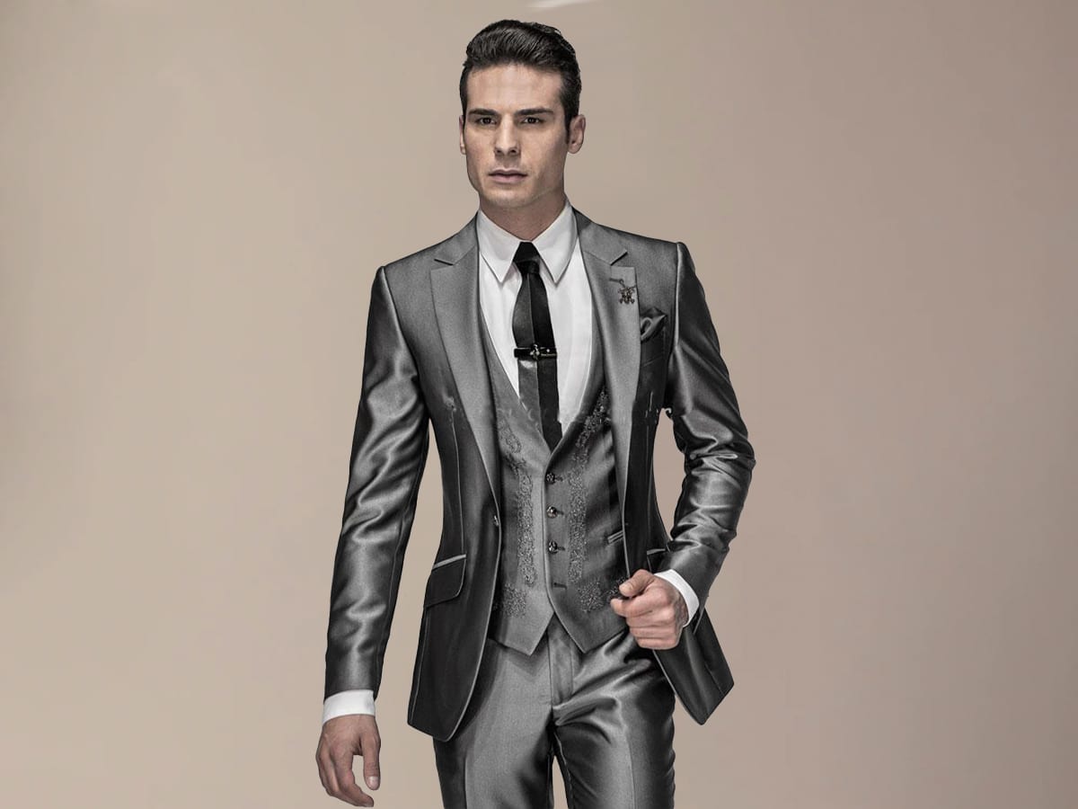 Man in a silver suit
