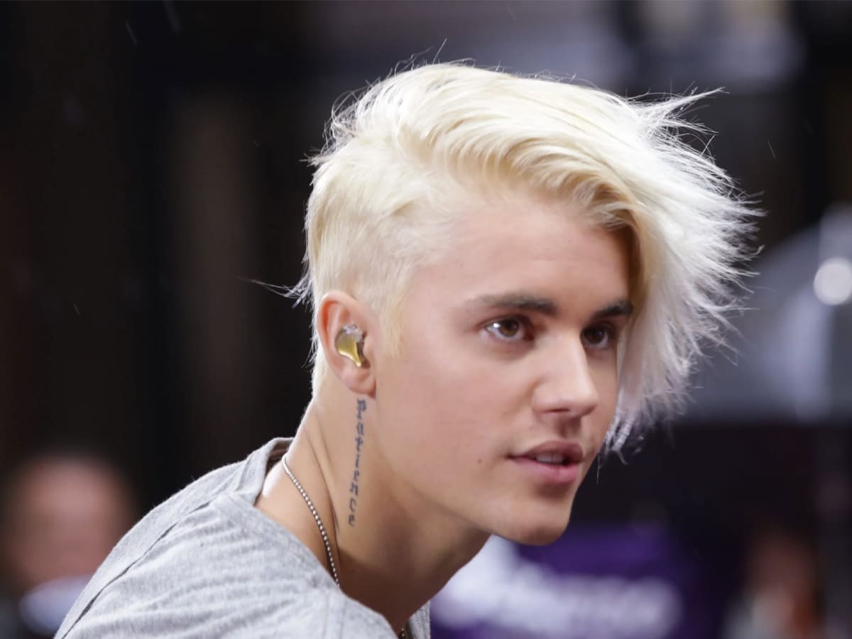 Justin Bieber with bleached hair