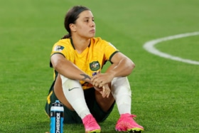 Sam Kerr dejected after loss to England at the 2023 FIFA Women's World Cup | Image: FIFA via Getty Images