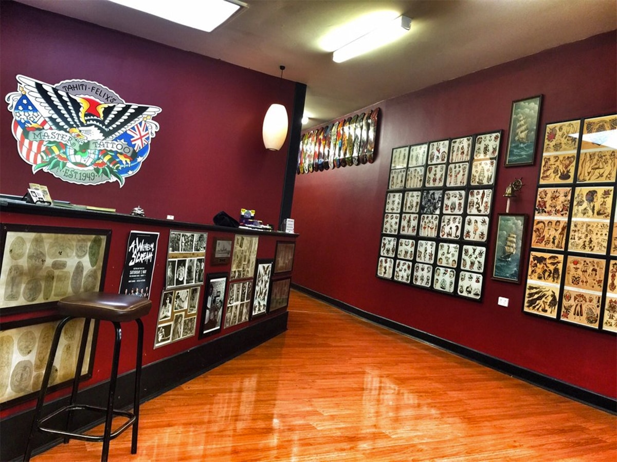 Interior of Tahiti Felix Master Tattoo Studio