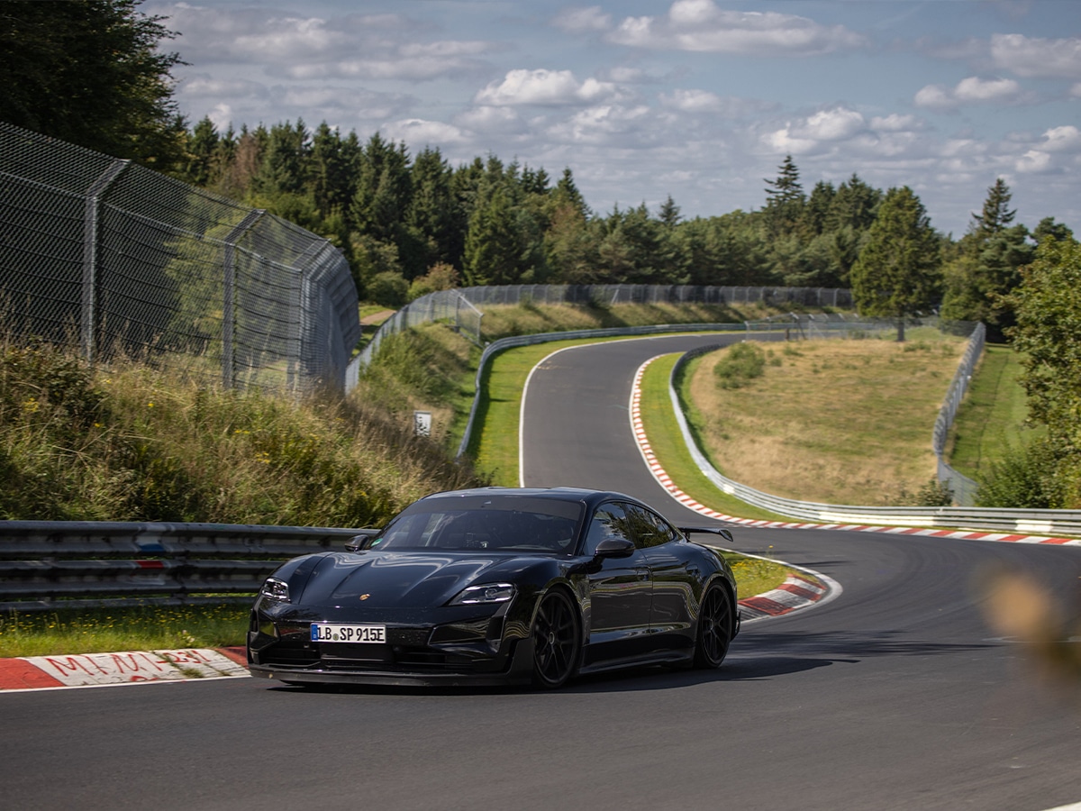New Porsche Taycan testing at Nürburgring Nordschleife | Image: Porsche