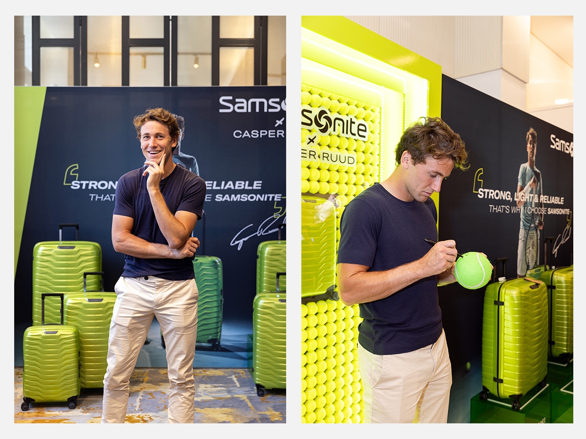 Tennis star Casper Ruud fronting the new Samsonite Proxis campaign | Image: Supplied