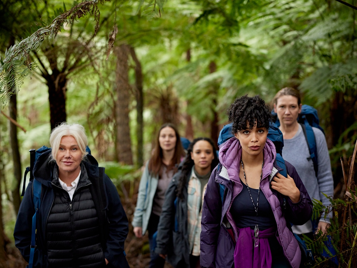 Deborra-Lee Furness, Robin McLeavy, Sisi Stringer, Lucy Ansell and Anna Torv in 'Force of Nature: The Dry 2' (2024) | Image: Roadshow Films 