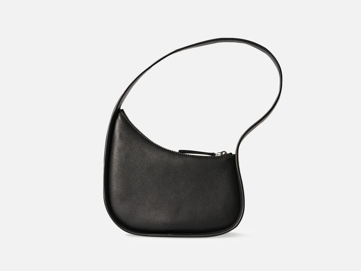 Product image of The Row Half Moon Bag Black in Leather