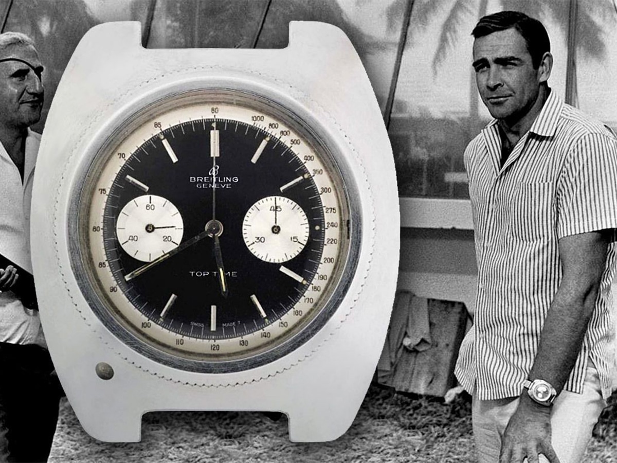 Product image of Breitling Top Time edited on an image of Sean Connery