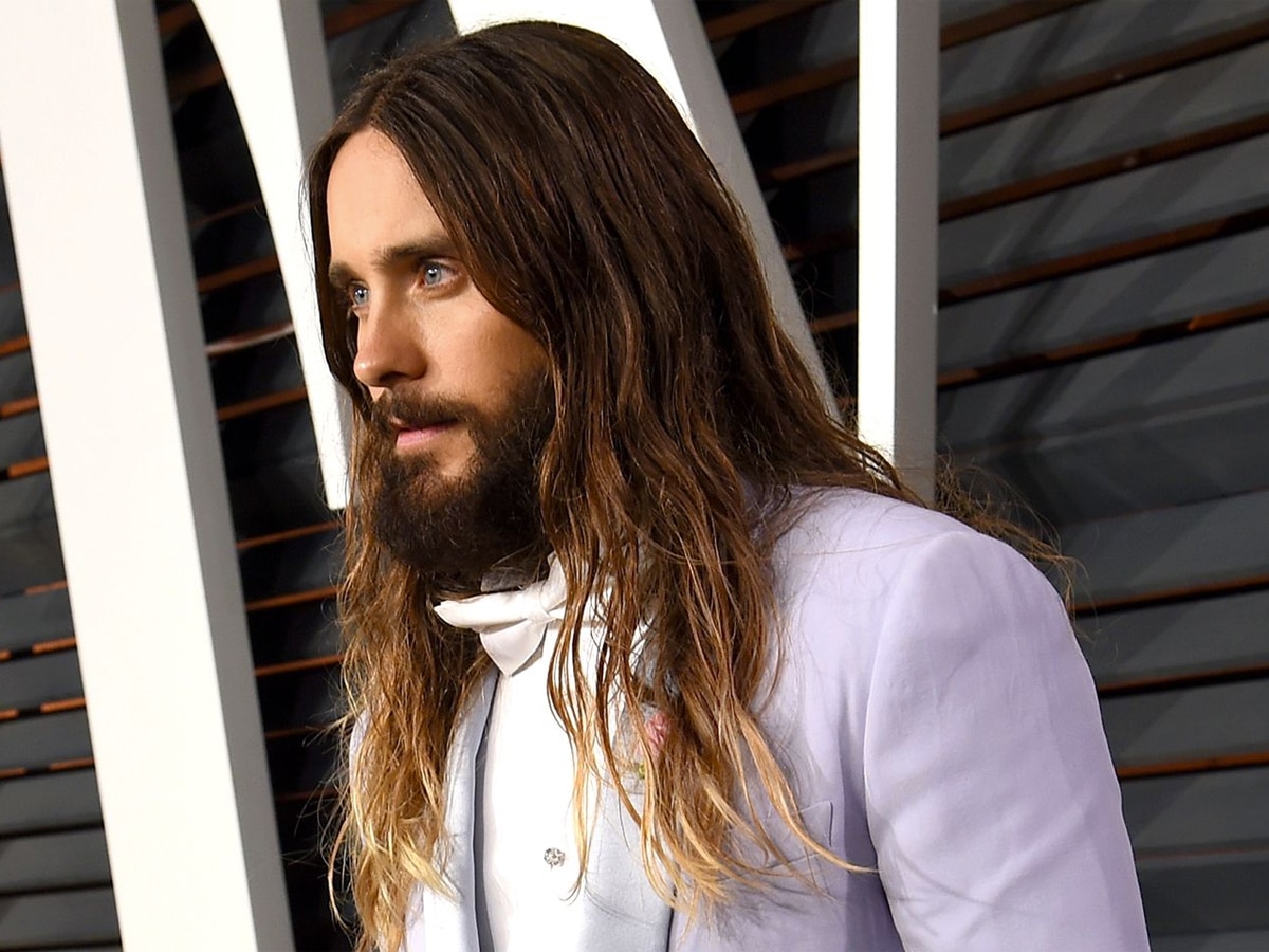 Jared Leto with long wavy hairstyle
