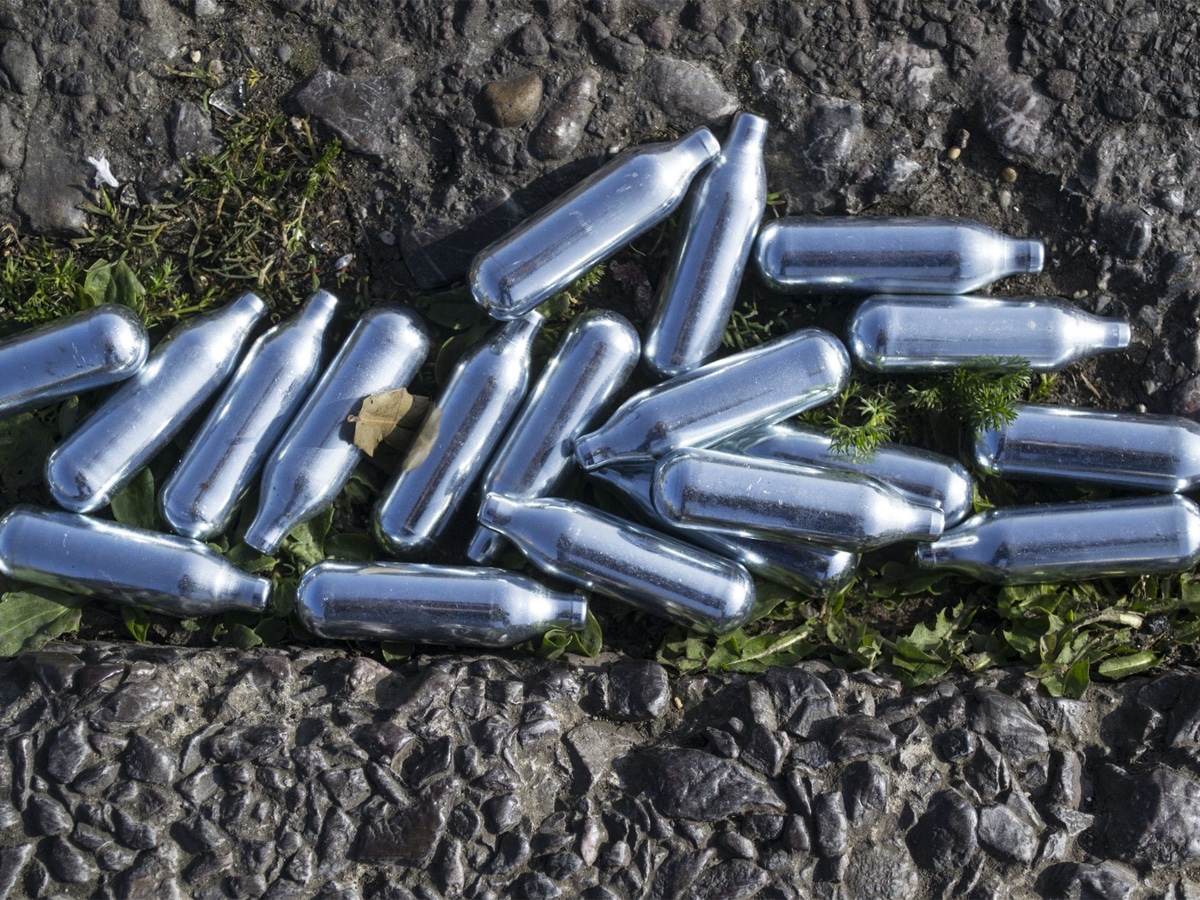 Nangs canisters on the ground